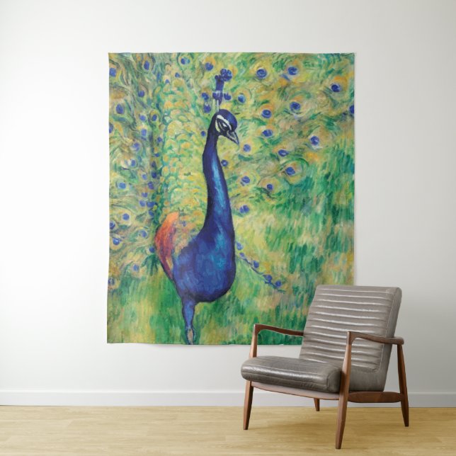 Tenture Peacock - Tapisserie, Wall Art (En situation)