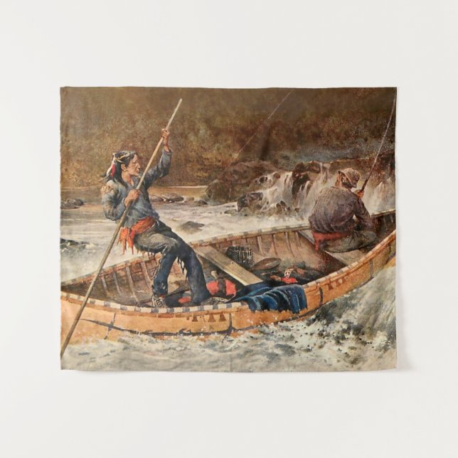 Tenture "Pêche à la truite" Art occidental de Frank Feller (Devant (Horizontal))