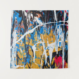 Tenture Peinture à goutte colorée : mur de graffiti.