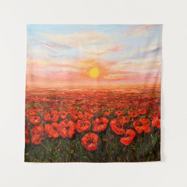Tenture  peinture à l'huile de pavot à opium (Papaver somn (Devant)