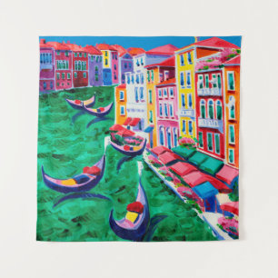 Tenture  peinture à l'huile de Venise, Italie sur toile