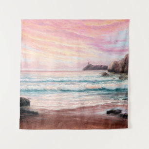 Tenture  peinture à l'huile sur le beau coucher de soleil 