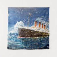 peinture à l'huile sur Titanic et iceberg dans l'