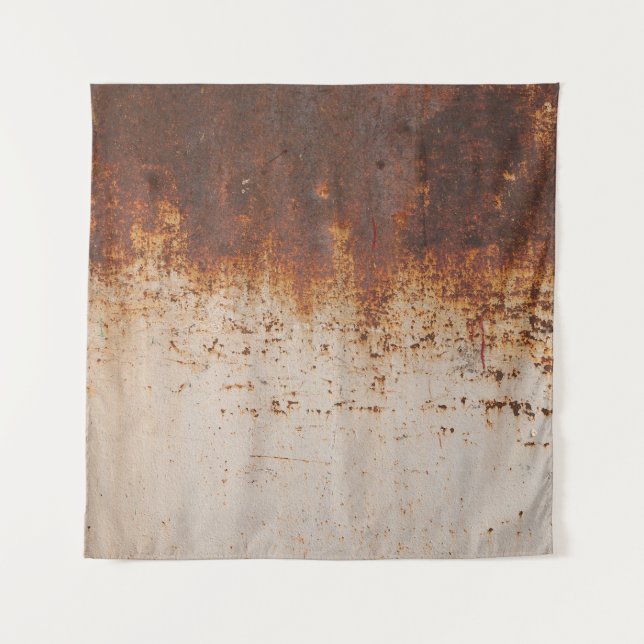 Tenture Peinture à peeling, texture murale rouillée. (Devant)
