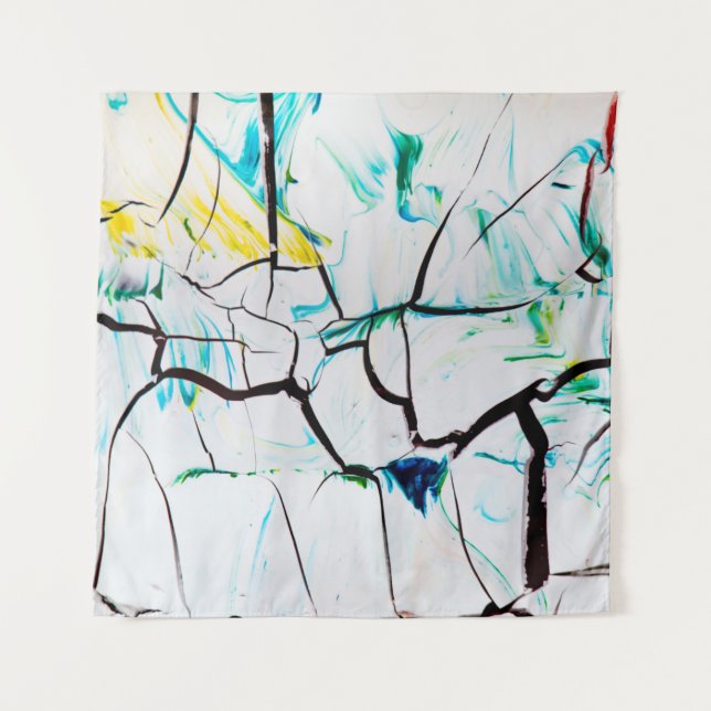 TENTURE PEINTURE ABSTRAITE MULTICOLORÉE (Devant)