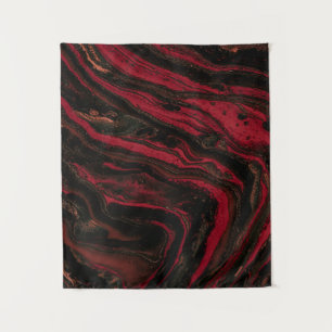 Tenture Peinture abstraite rouge et noire