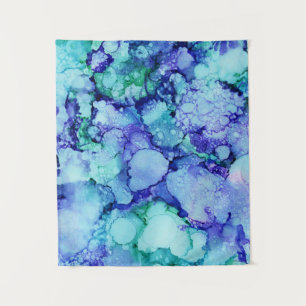 Tenture Peinture abstraite violette et bleue