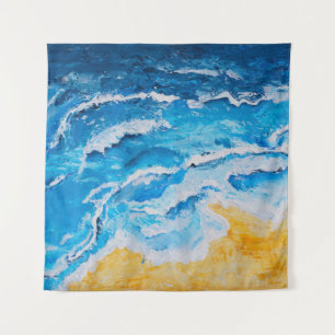 Tenture Peinture acrylique de mer et de plage sur chevalet