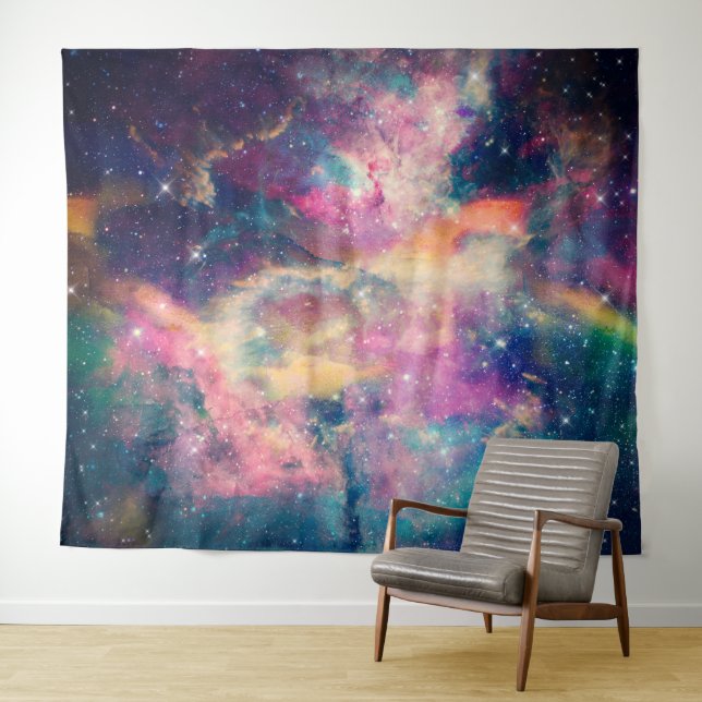 Tenture Peinture couleur Galaxy Nebula aquarelle (En situation (horizontale))