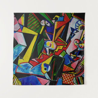 Tenture Peinture d'art Abstrait Triangle Curve Carré, tabl