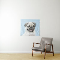 Peinture de Carlin - Art Original Mignon de Chien