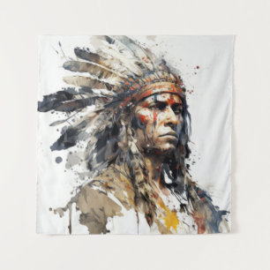 Tenture Peinture de guerrier amérindien