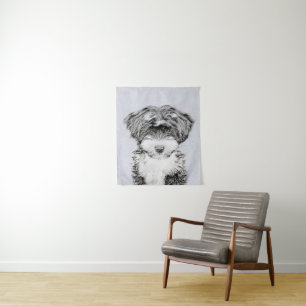 Tenture Peinture de Terrier Tibétain - Art Original de Chi