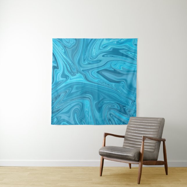 Tenture Peinture des vagues bleues | Meilleure peinture ab (En situation)