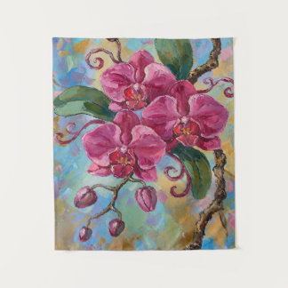 Tenture Peinture florale d'orchidée rose