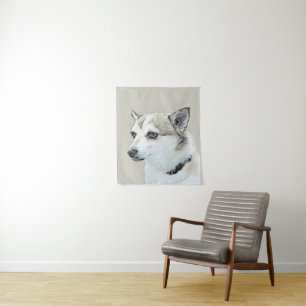 Tenture Peinture norvégienne Lundehund - Art original chie