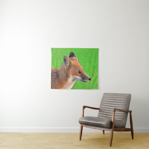 Tenture Peinture Red Fox - Art original de la faune