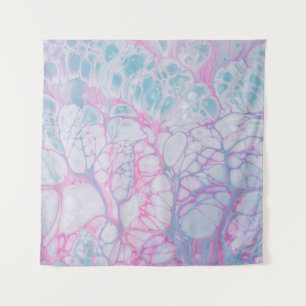 TENTURE PEINTURE ROSE ET ABSTRAITE TURQUOISE