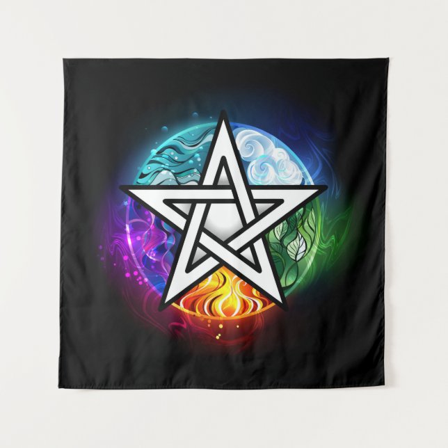 Tenture pentagramme du Wiccan (Devant)