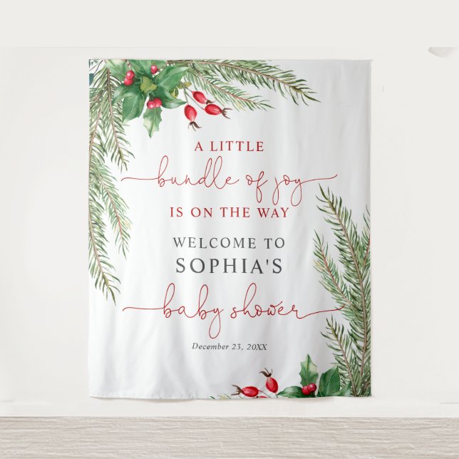 Tenture Père Noël Baby Christmas Baby shower Tapestry (Devant)