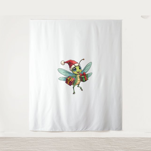 Tenture Père Noël's Dragonfly Helper (Devant)