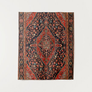 Tenture Persia Sarouk Vibré Noir rouge
