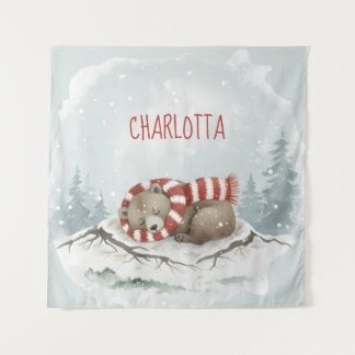 Tenture Personalized Baby Wall Art, Sleeping Bear Nursery