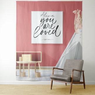 Tenture Personalized Pink Ballet Dance Studio Backdrop