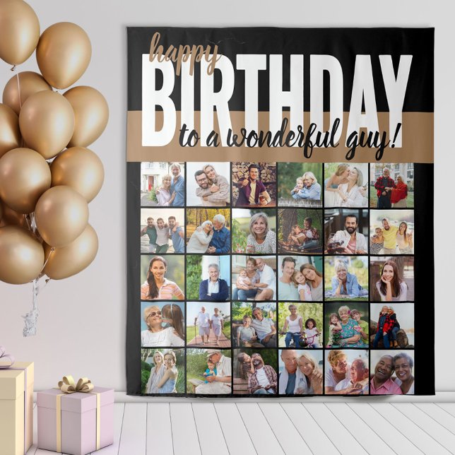 Tenture Personnalisé Joyeux Anniversaire à .. 30 Photo Col (Créateur téléchargé)