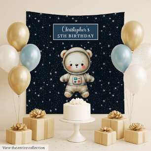Tenture Personnalisé Teddy Astronaut garçon Anniversaire C