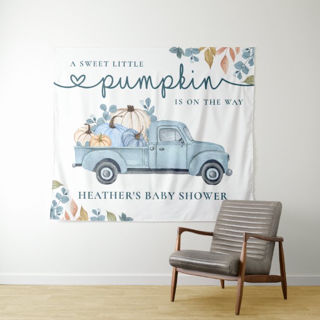 Tenture Petit Baby shower  Citrouille doux (En situation (horizontale))
