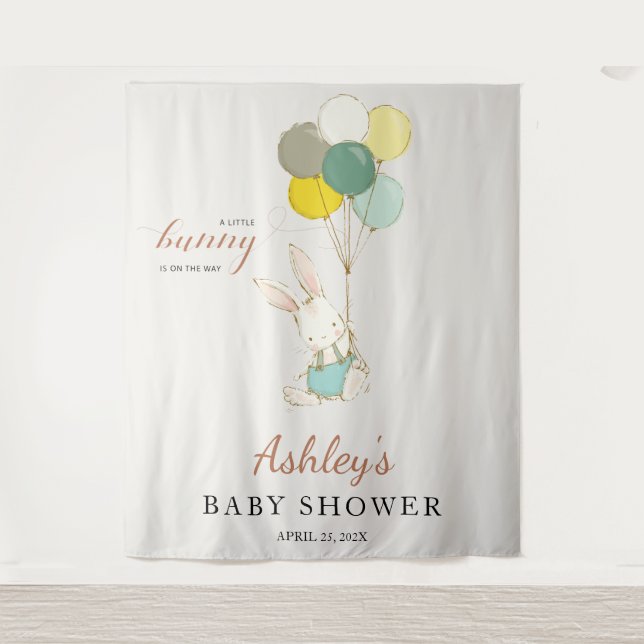 Tenture Petit Baby shower d'accueil Bunny (Devant)