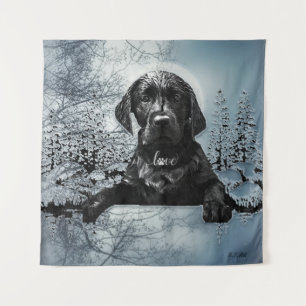 Tenture Petit chiot noir Labrador Retriever T-Shirt Thirt 