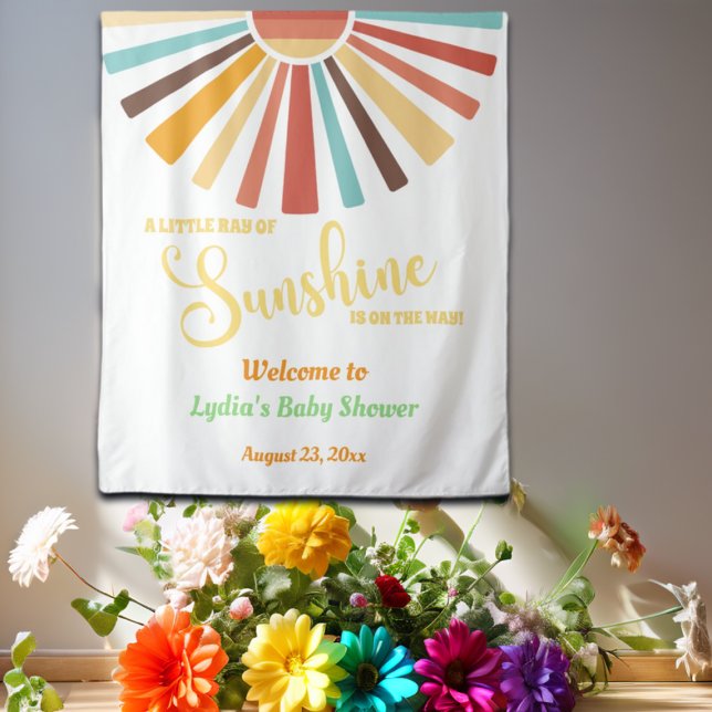 Tenture Petit Rayon De Soleil Baby shower Arrière-Plan (Créateur téléchargé)