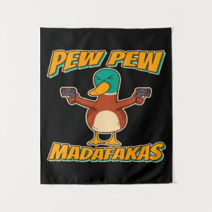 Tenture Pew Pew Duck Couverture de lancer à motif de can