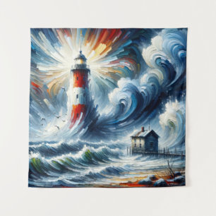 Tenture Phare dans l'enceinte de la tempête : une expressi