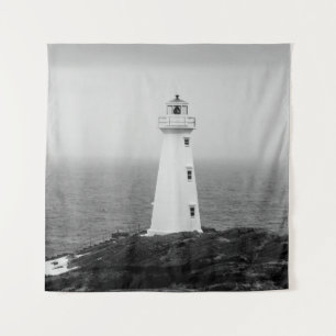 Tenture Phare minimaliste noir blanc
