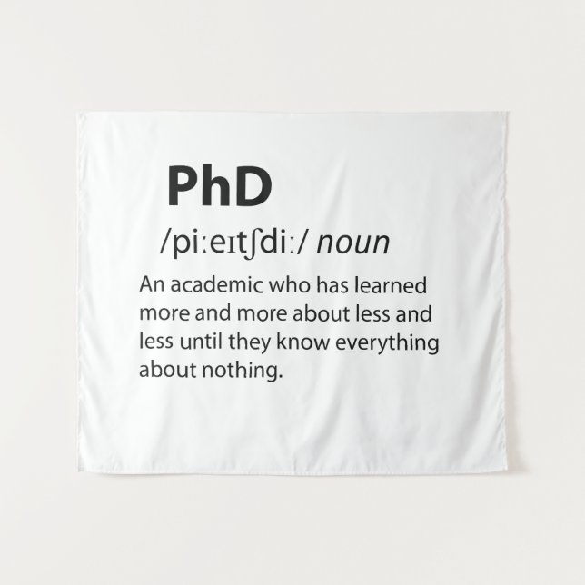 Tenture PhD Drôle Dictionnaire Définition (Devant (Horizontal))