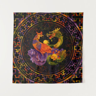 Tenture Phoenix et Dragon - en couleur