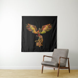 Tenture Phoenix se levant - sur le noir