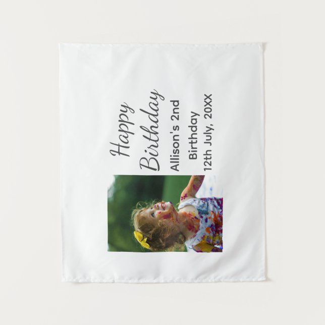 Tenture Photo classique moderne ajouter nom date joyeux an (Devant)