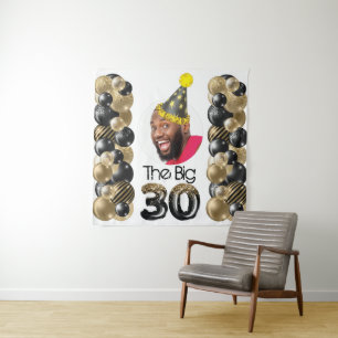 Tenture Photo de 30e anniversaire moderne noir or