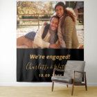 Photo de fête d'engagement noir or