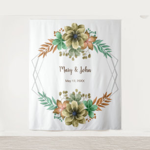 Tenture Photo De Mariage Floral Aquarelle Jaune Et Orange