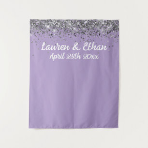 Tenture Photo de mariage personnalisé Prop Purple et Argen