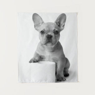 Tenture Photo de papier toilette de bouledogue français es