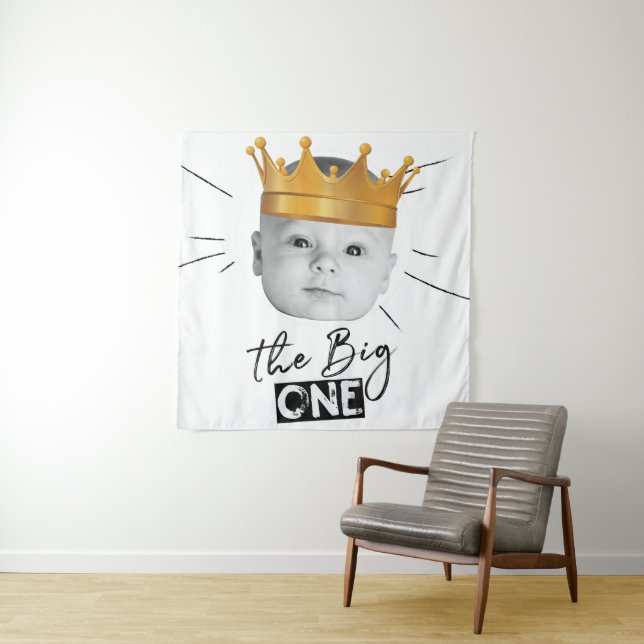 Tenture Photo de première année noir blanc moderne (En situation)