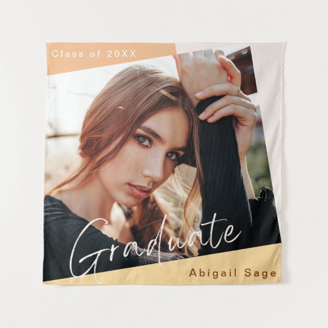 Tenture Photo de remise de diplômes moderne naturel (Devant)