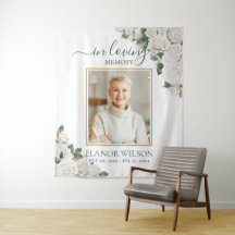 Photo de roses blanches florales en souvenir affec