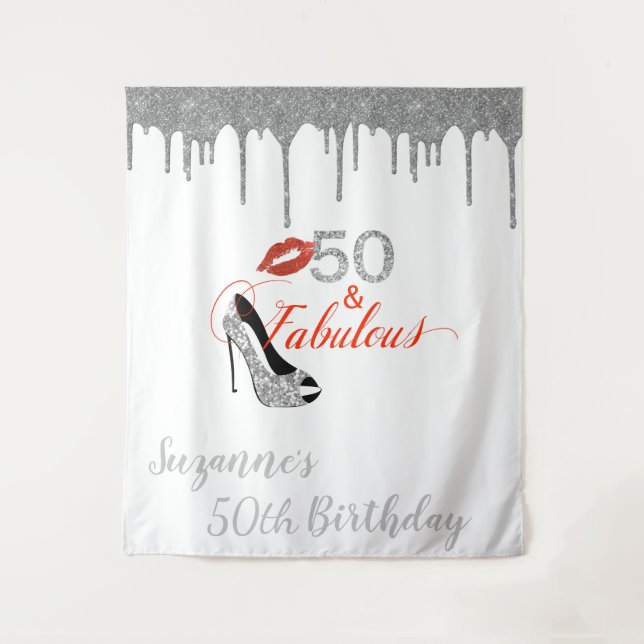 Tenture Photo en toile de fond 50e anniversaire Parties sc (Devant)